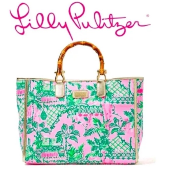 NWT LILLY PULITZER MATCHING SET TOTE ETTA TOP & VISOR SET MANDEVILLA BABY NIP - Picture 9 of 10